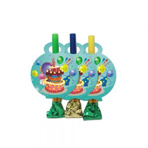 Язичок гудок карнавальний  блакитні З Днем Народження