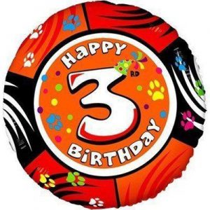 Круг Happy Birthday "3" Fl