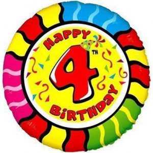 Круг Happy Birthday "4" Fl