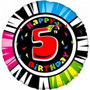 Круг Happy Birthday "5" Fl