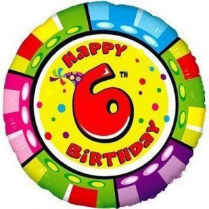Круг Happy Birthday "6" Fl