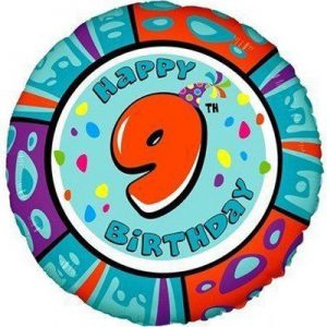 Круг Happy Birthday "9" Fl