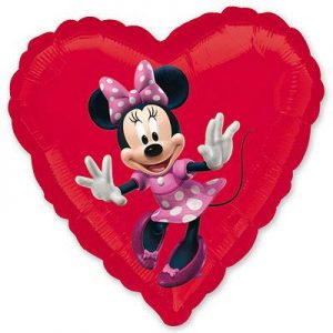 Серце "Мінні Маус" на червоному фоні  США An