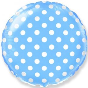 Круг F горошок на блакитному фоні