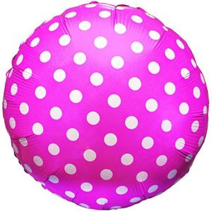 Круг F горошок на малиновому фоні