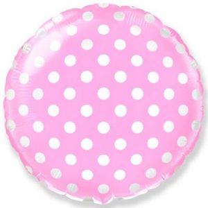 Круг F горошок на рожевому фоні