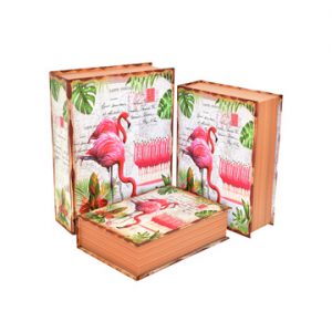 Прямокутна у вигляді книги з фламінго 285*220*75