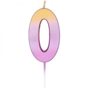 Свічка 6,7см - Омбре рожеве золото "0"