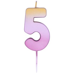 Свічка 6,7см - Омбре рожеве золото "5"