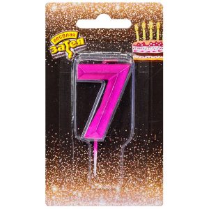 Свічка 4,5см - Діамант Маджента "7"