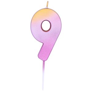 Свічка 6,7см - Омбре рожеве золото "9"
