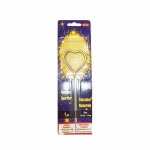 Свічка золото Бенгальський "Серце"