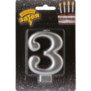 Свічка - срібло "3"