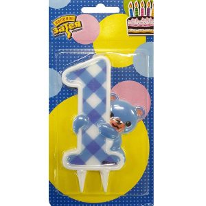 Свічка для торта 1рік Ведмежа хлопчик 10х7см 1шт