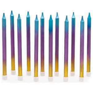 Свічка для торта Амбре райдужне 11см 12шт