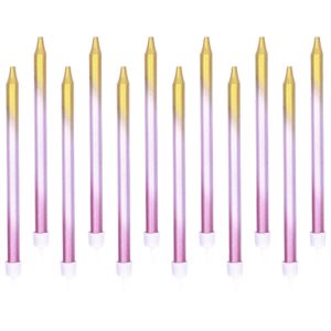 Свічка для торта Амбре рожеве золото 11см 12шт