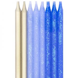 Свічка для торта Сині і Золоті 7см 16шт