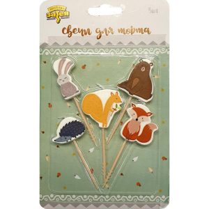 Свічки для торта Лісові друзі 3см 5шт