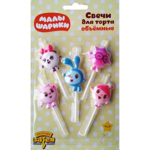 Свічки для торта Малишарики 3см 5шт