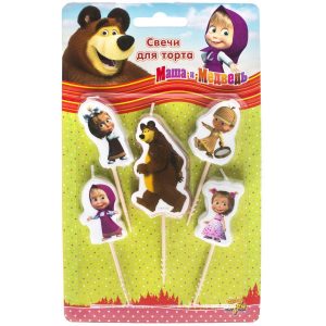 Свічки для торта Маша і Ведмідь 4см 5шт