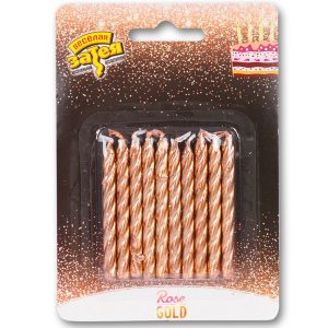 Свічки для торта Рожеве золото 10шт