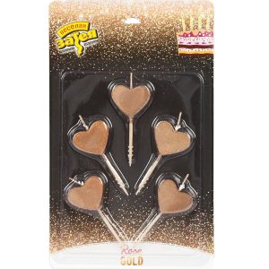 Свічки для торта Серця рож золото 5шт