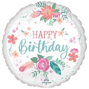 Круг Happy Birthday Квіти ніжні США An