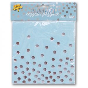 Серветки Горошок срібний 33см 6шт