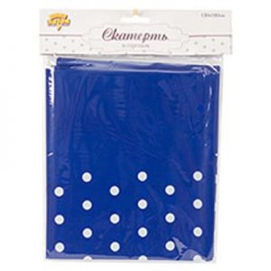 Скатертина в горошок Синя 130х180см