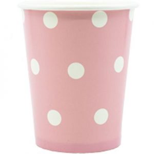 Стаканчики Світло рожевий в горошок 250мл 6шт