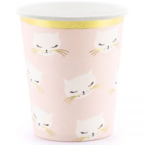 Стаканчики рожеві кішка 200л 6шт PD