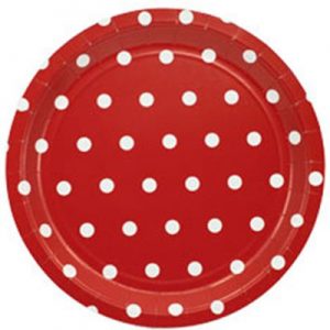 Тарілки Горошок Червоний 17см 6шт