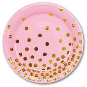 Тарілки бумажні Горошок золотий 23см 6шт