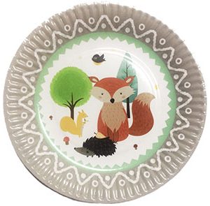 Тарілки бумажні Лісні звірі 17 см 6шт