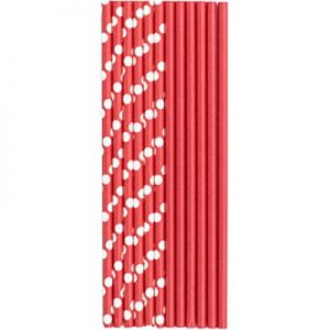 Трубочки в білий горошок Червоний 12шт