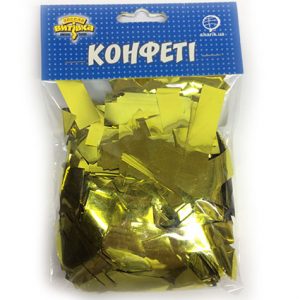Конфеті прямокутні золото 100г