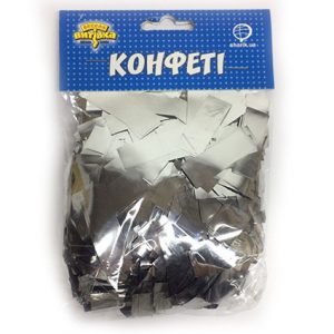 Конфеті прямокутні срібло 100г