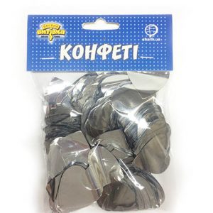Конфеті велике серце срібло 100г