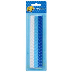 Свічки прості Блакитний мікс 17см 24од.