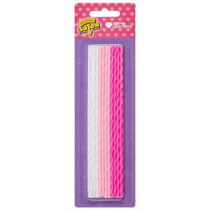 Свічки прості Рожевий мікс 17см 24од.