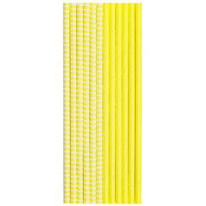 Трубочки для коктейлю пап Горошок жовті 12од.