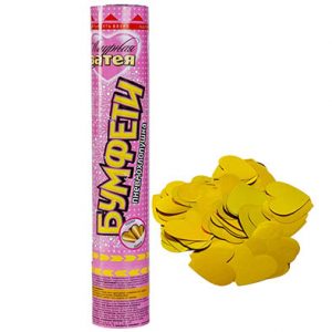 Хлопавка Бумфеті Серця фольга золото 30см