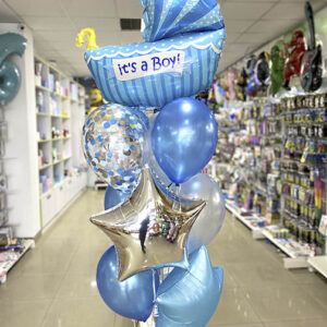 Набір гелієвих кульок "Візочок це Хлопчик"