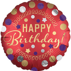 Круг Happy Birthday Свято сатин червоний США An