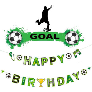 Паперова гірлянда  Happy Birthday футбол зелена