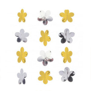 Декор бумажний Квіти золото з сріблом