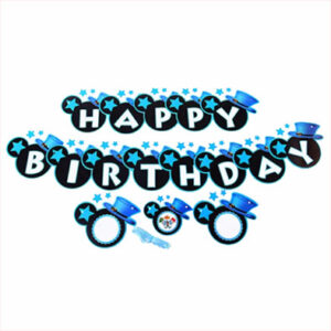 Паперова гірлянда Міккі Маус блакитна 3м