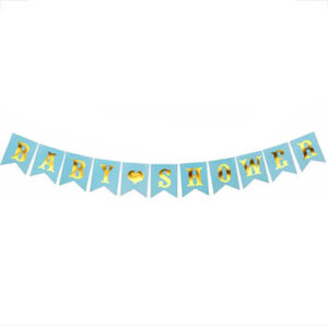Паперова гірлянда BABY SHOWER блакитна 3м