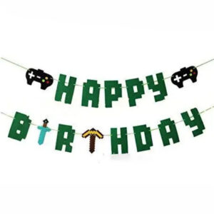 Паперова гірлянда happy birthday Майнкрафт 1,5м