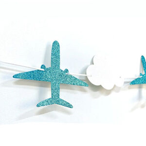 Паперова гірлянда Літак з хмаринками